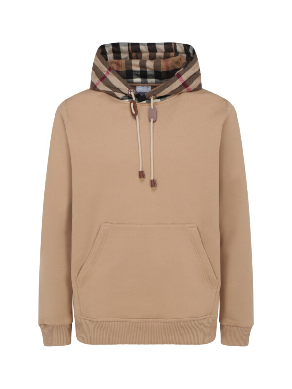 Men's Beige Check Hoodie