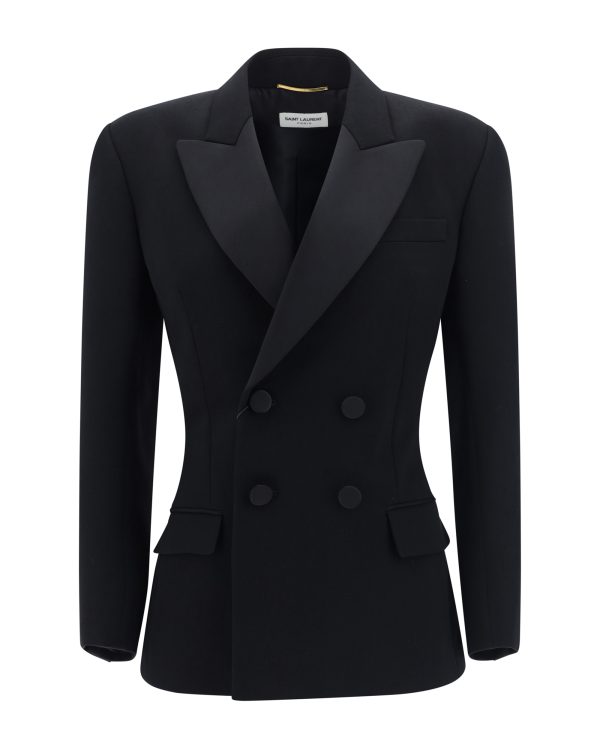 Women's Tuxedo jacket in Grain De Powder