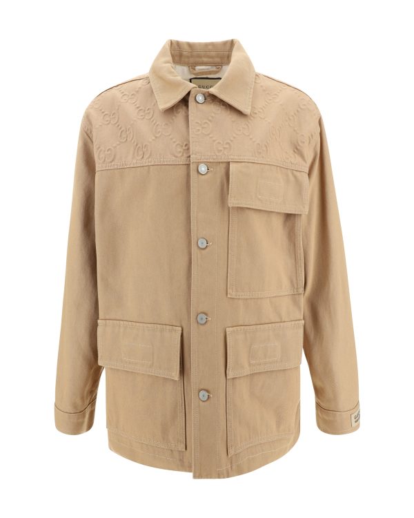 Men's Beige Denim Jacket