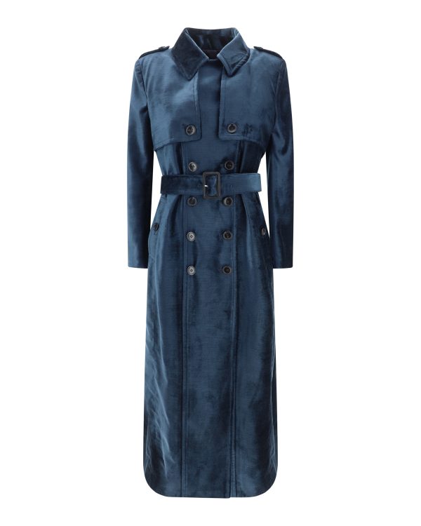 Women's Velvet Trench Coat