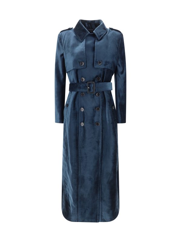 Women's Velvet Trench Coat