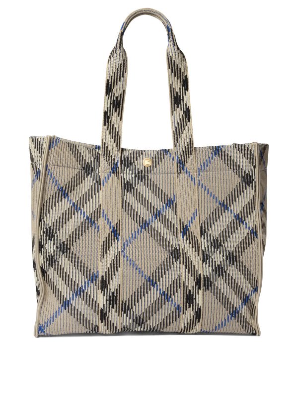 Knitted Check Tote Bag