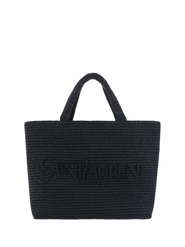 Black Raffia Tote Bag