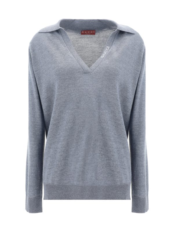 Women's Extra Fine Wool Polo Sweater